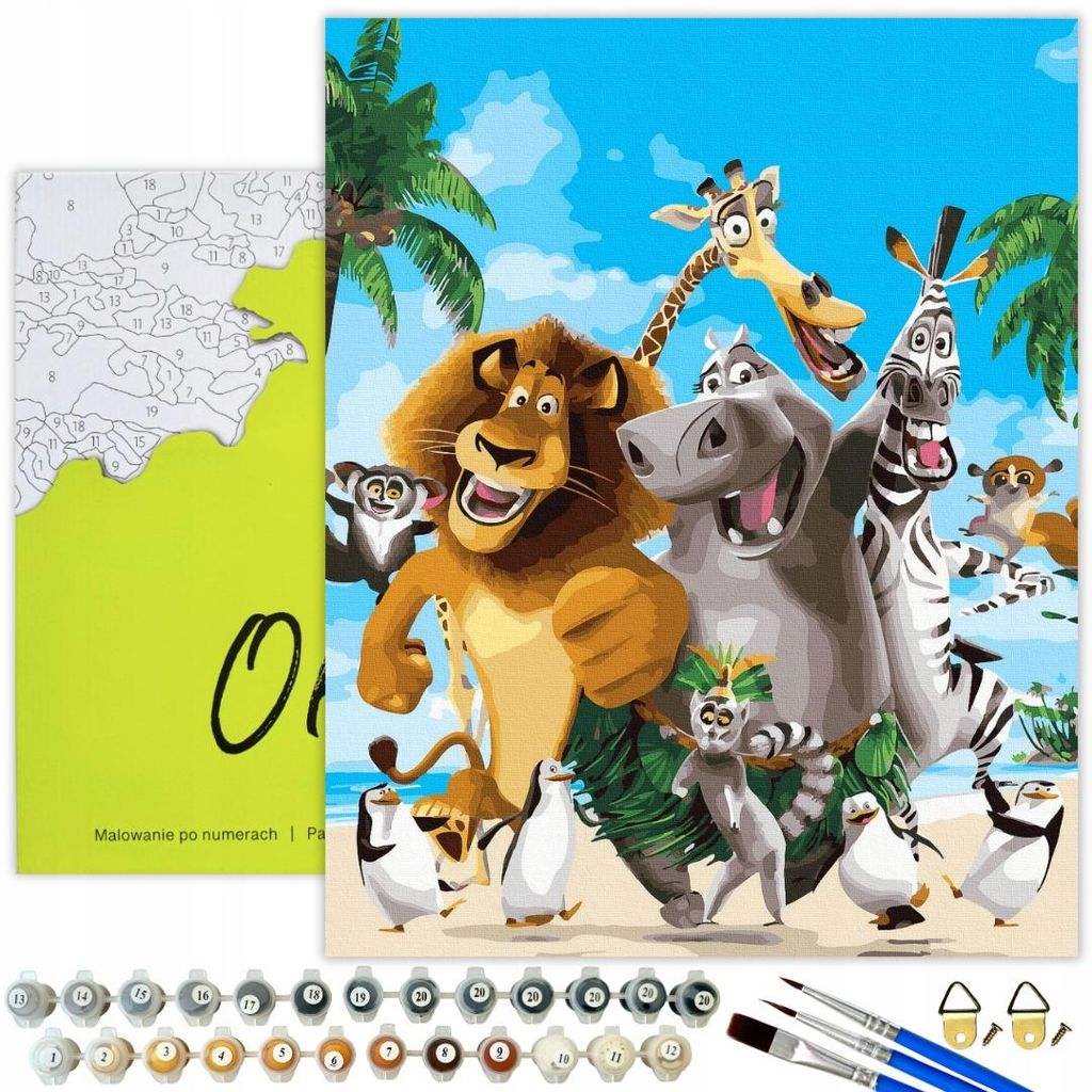 Oh Art! Malen nach Zahlen „Madagaskar“ 40x50 cm Kinder & Produktbild 