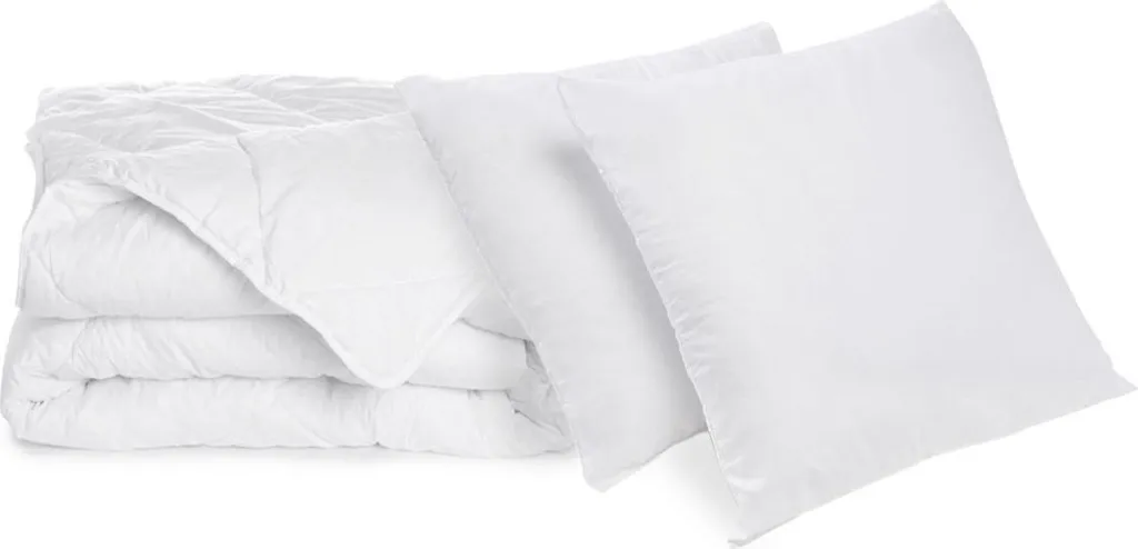 Pack Couette et Oreillers Anti-Acariens Lavable à 95°C - 240x260 Blanc