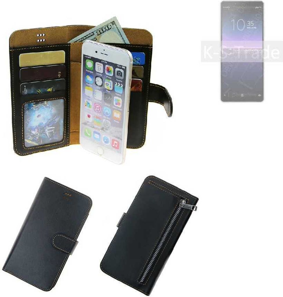 K-S-Trade Schutz Hülle kompatibel mit Sony Xperia 10 II Klapphülle Case Phone cover Slim Handytasche Handy Hülle schwarz aus Kunstleder (1 Stk)