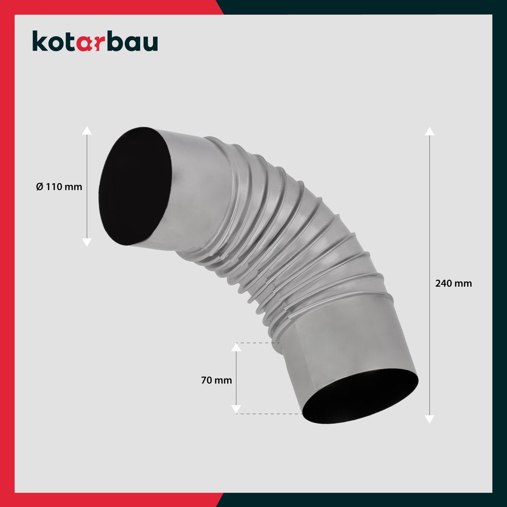 KOTARBAU® Kaminrohrbogen 90° Bogen Ø 110 mm Ofenrohr Produktbild 3