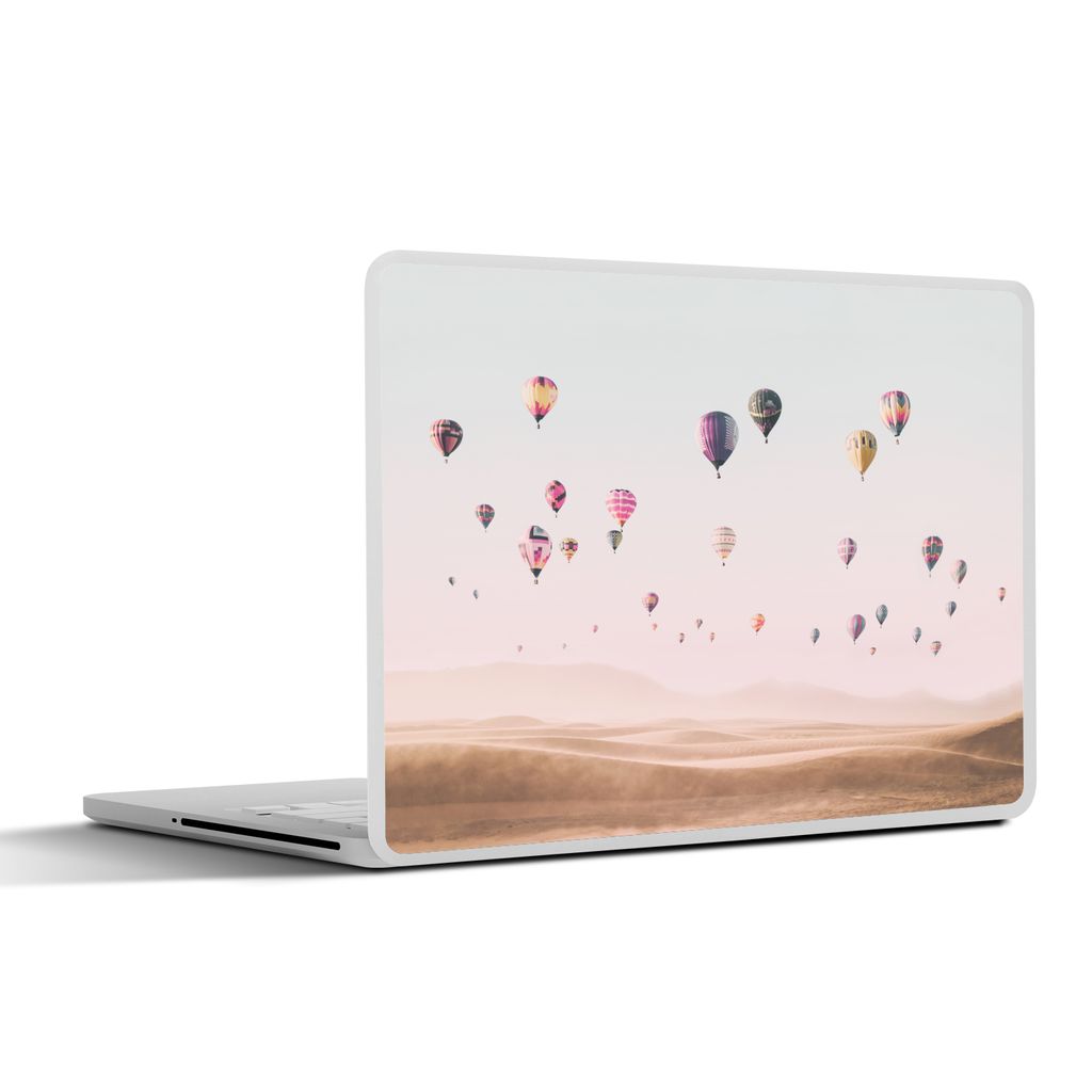 MuchoWow Laptop Aufkleber Sticker Cover Heißluftballon - Wüste - Himmel - Landschaft - Natur 31x22.5 cm - Laptop-Deko