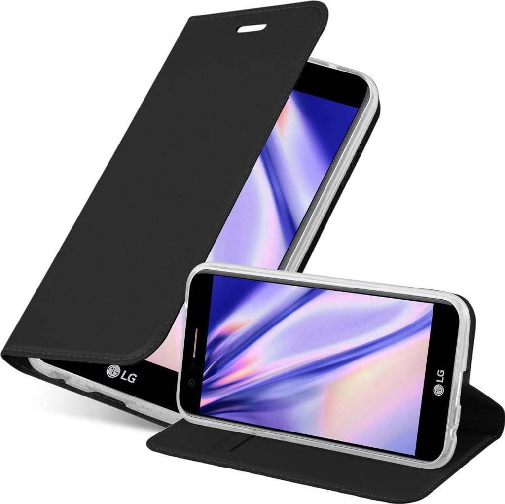 Cadorabo Handyhülle für LG K10 2017 Schutz Hülle in Schwarz Cover Etui Book Case Booklet