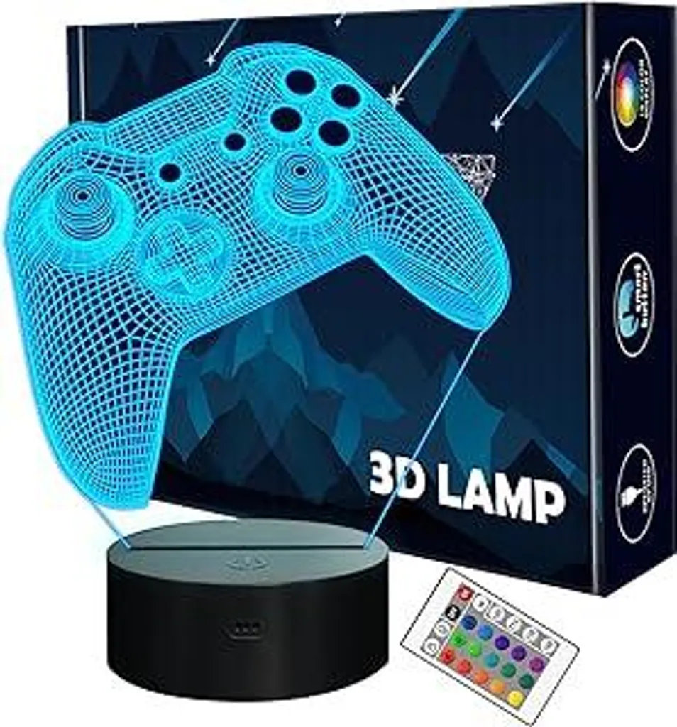 Lampada LED 3D Gamepad - Home Decor Creativo per Gamer e Bambini