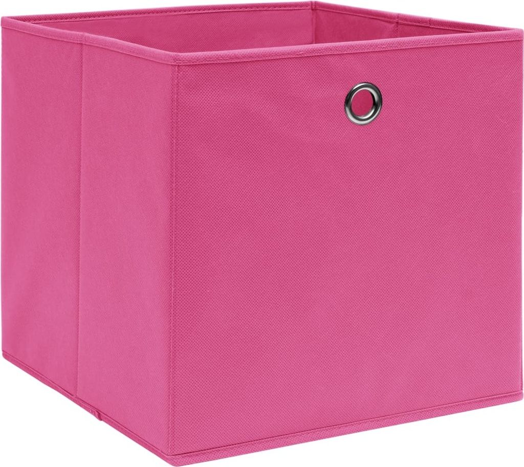 vidaXL Scatole portaoggetti 4 pz. Tessuto rosa 32x32x32 cm Immagine del prodotto 