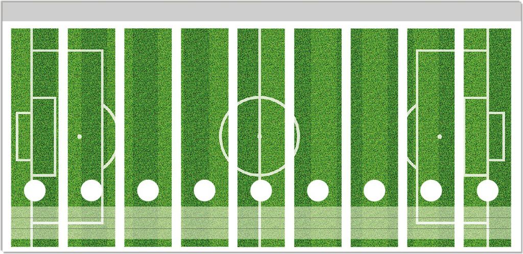 Wallario Ordnerrücken Sticker, selbstklebend für breite Ordner, 9 Stück, Motiv Fußballfeld