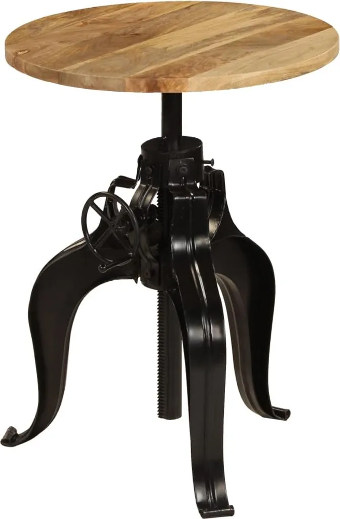 Table de bar en bois de manguier massif 60 cm réglable en hauteur