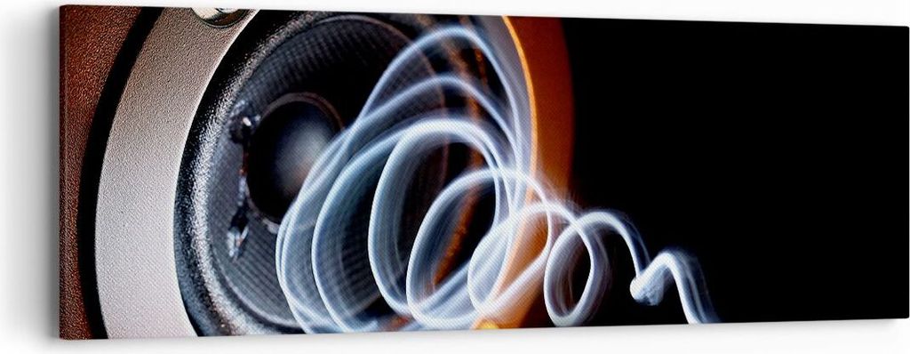 Bild auf Leinwand - Leinwandbild - Dekorativ Unterhaltung Musik Sprecher - 90x30cm - Wand Bild - Wanddeko - Leinwanddruck - Bilder - Kunstdruck - L...
