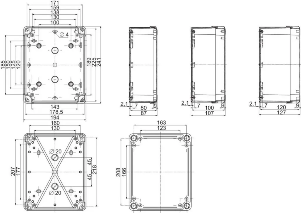 Boîtier de dérivation étanche IP66 Schneider NSYTBS24198 pour câblage