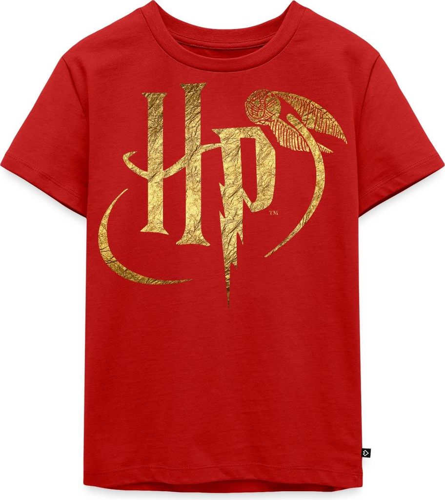 Spreadshirt Harry Potter HP Logo Kinder Premium T-Shirt, 134/140 (8 Jahre), Rot