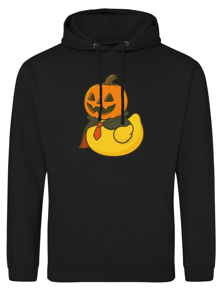 Huuraa Uni Hoodie Quietscheente Halloween Comic Gummiente M Deep Black Vegan Sweatshirt Geschenkidee