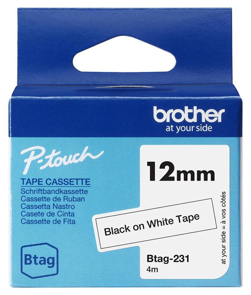 Brother BTAG-231 - Schwarz auf Weiß - Rolle (1,2 cm x 4 m) Produktbild 