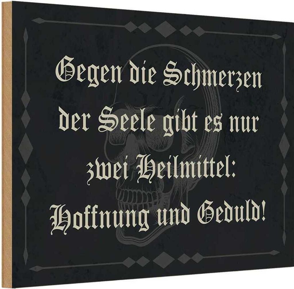 vianmo Holzschild 12x18 cm Schmerzen Seele zwei Heilmittel Spruch Zitat