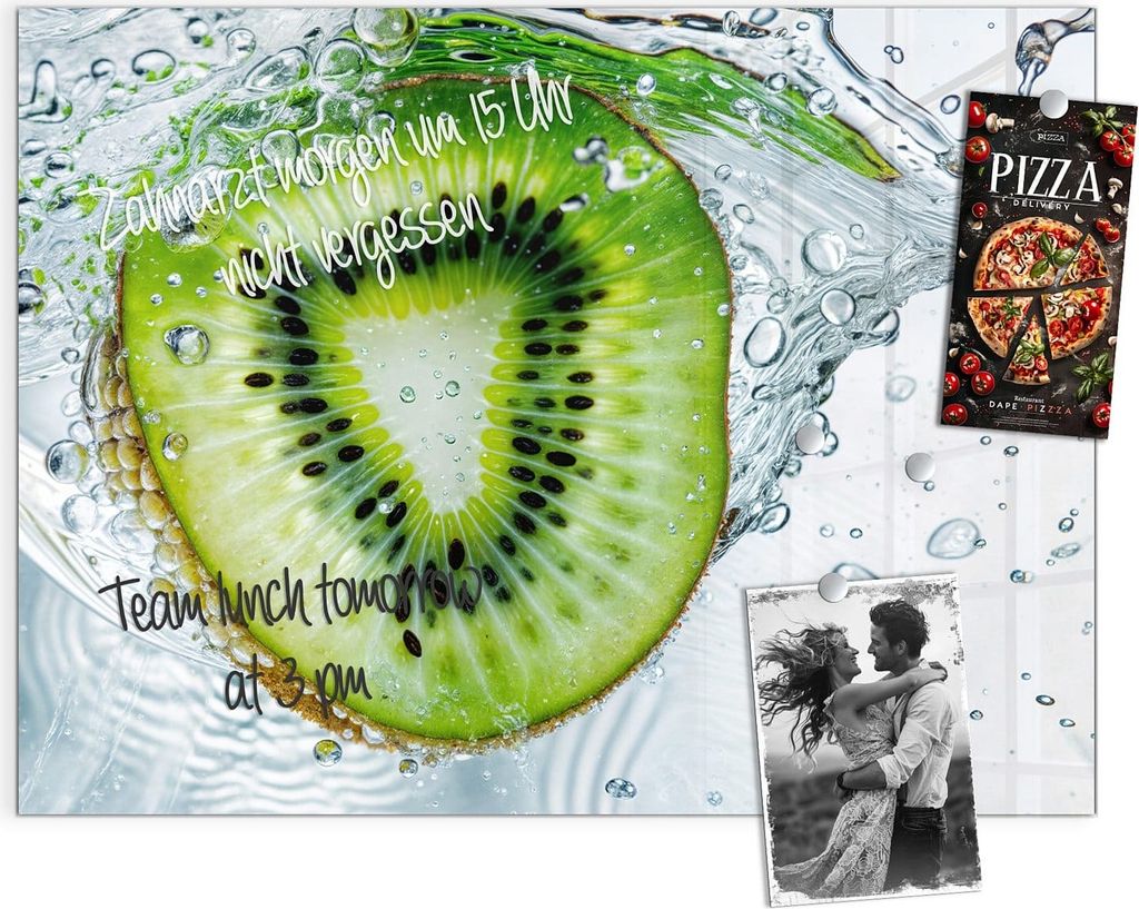 Magnettafel 120x90cm Pinnwand Whiteboard beschreibbar - Kiwi im Wasser