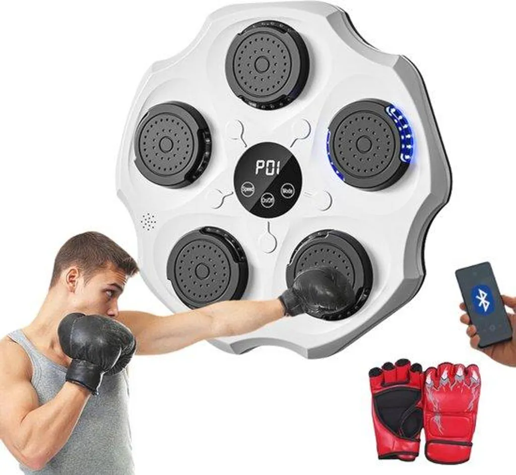 Cible de frappe murale musicale pour fitness et réflexes avec Bluetooth