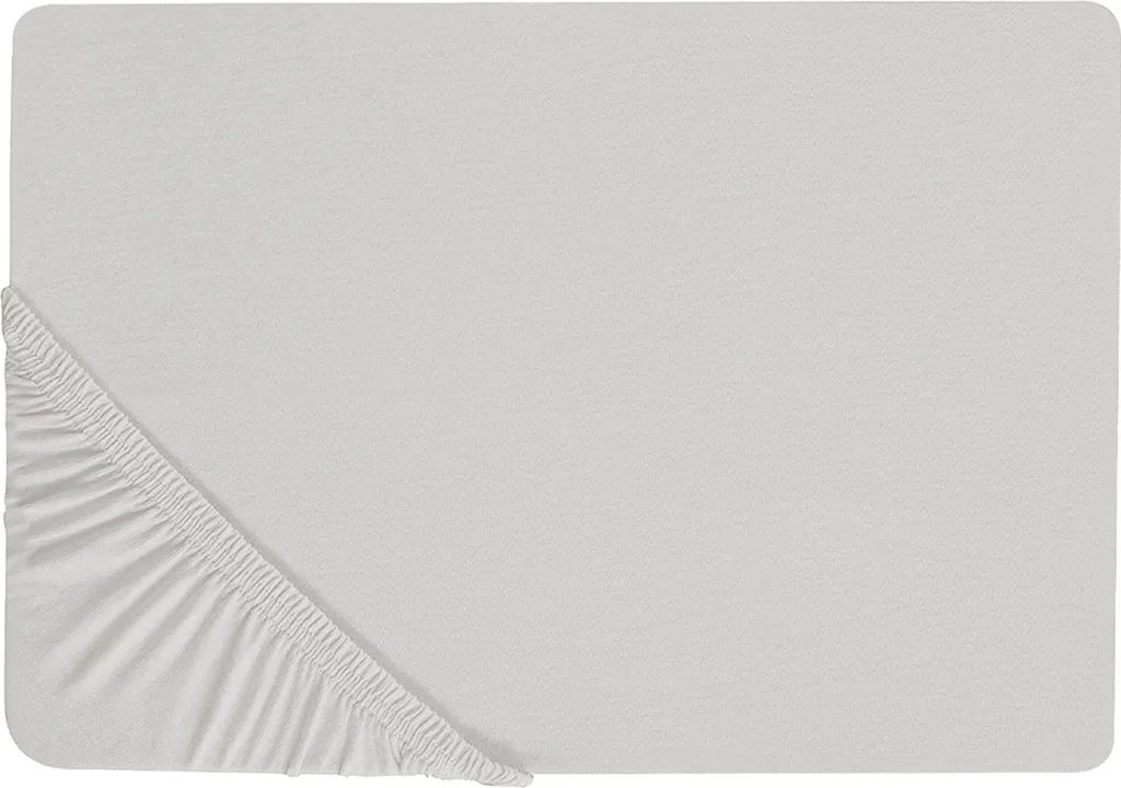 BELIANI Drap-housse Gris Clair 90x200 cm en Coton Doux pour Lit Simple