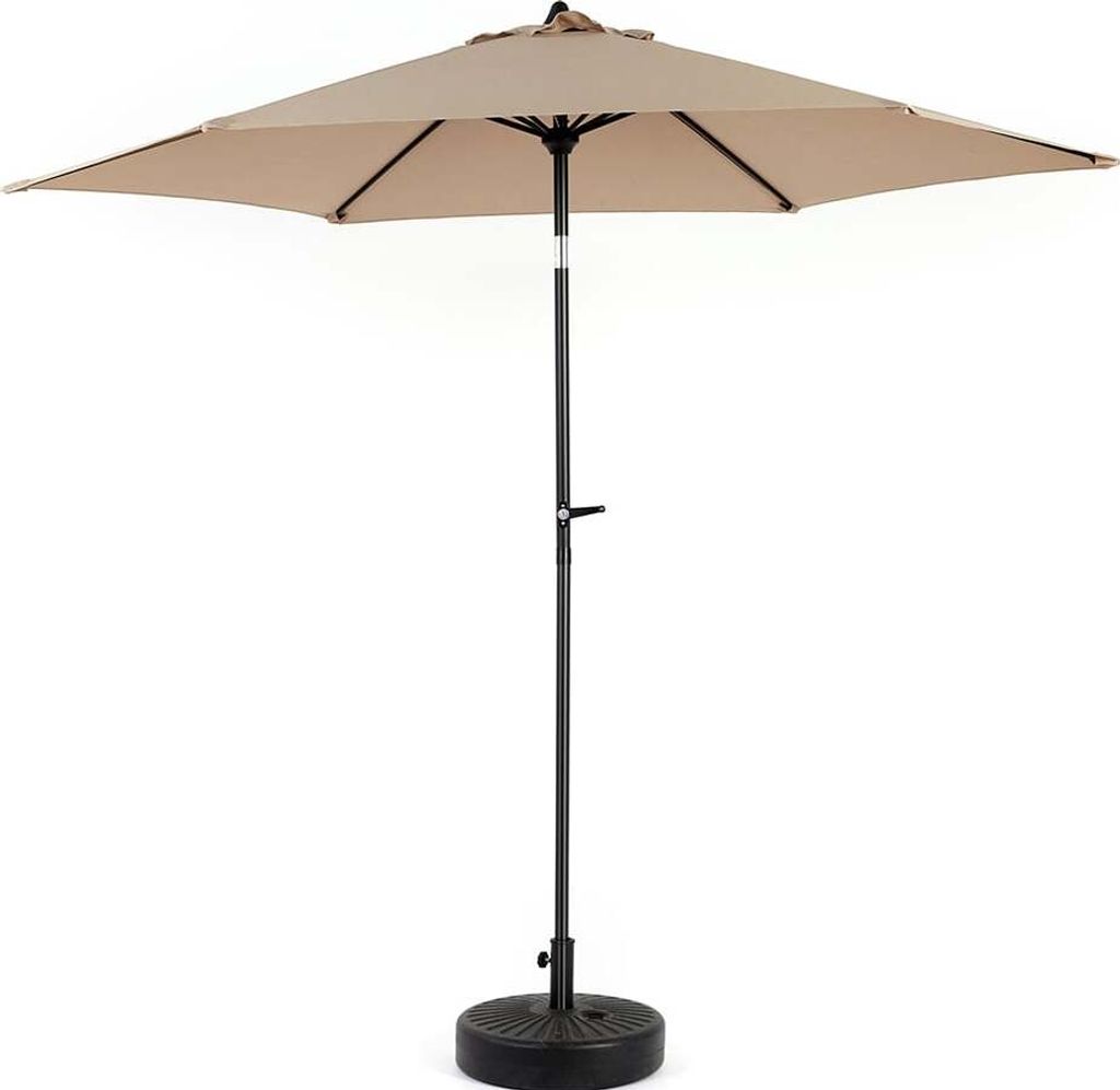 Sweiko Sonnenschirm mit Kurbel,Doppelseitiger großer Regenschirm für draußen,khaki