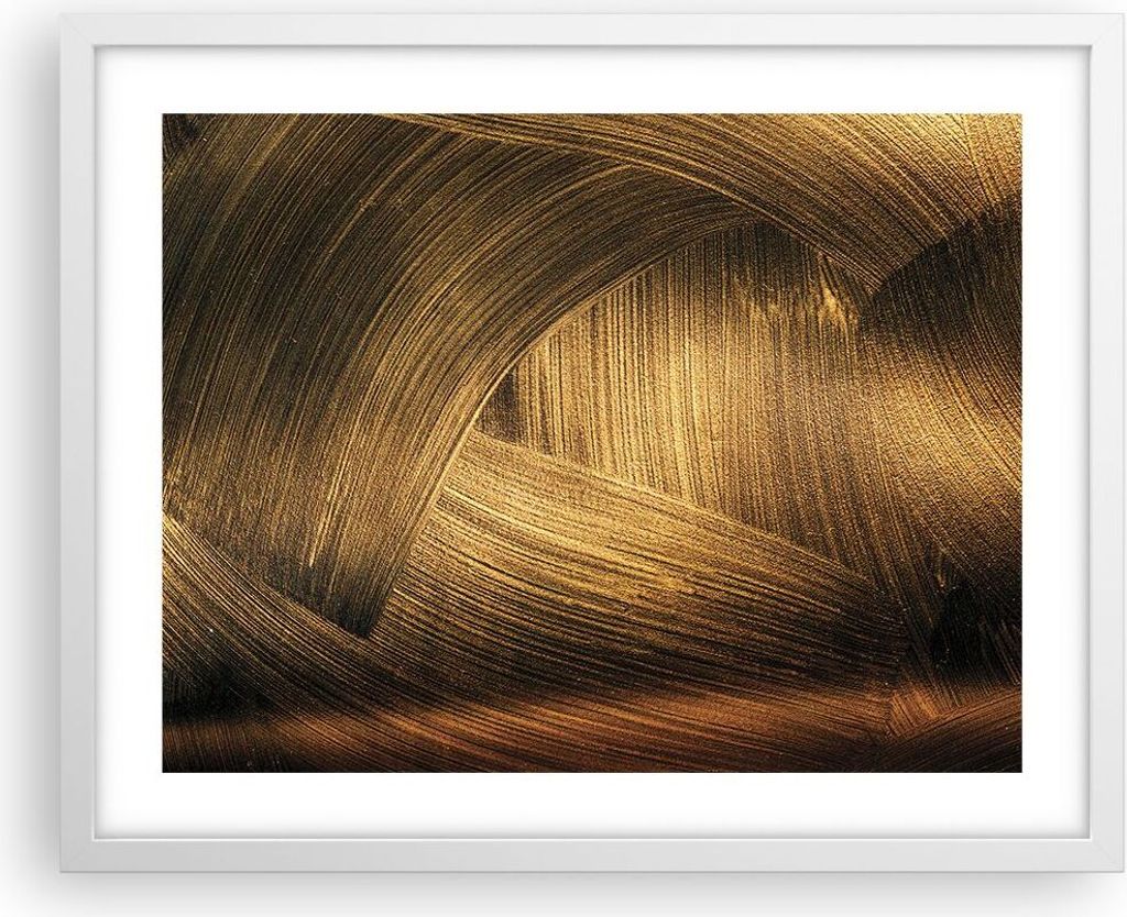Gerahmtes Poster - Weißer Rahmen - Abstraktion Gold Textur - 50x40 cm - Wand Bild - Wanddeko - Wandbilder - Kunstposter - Wandposter - Bilderrahme...