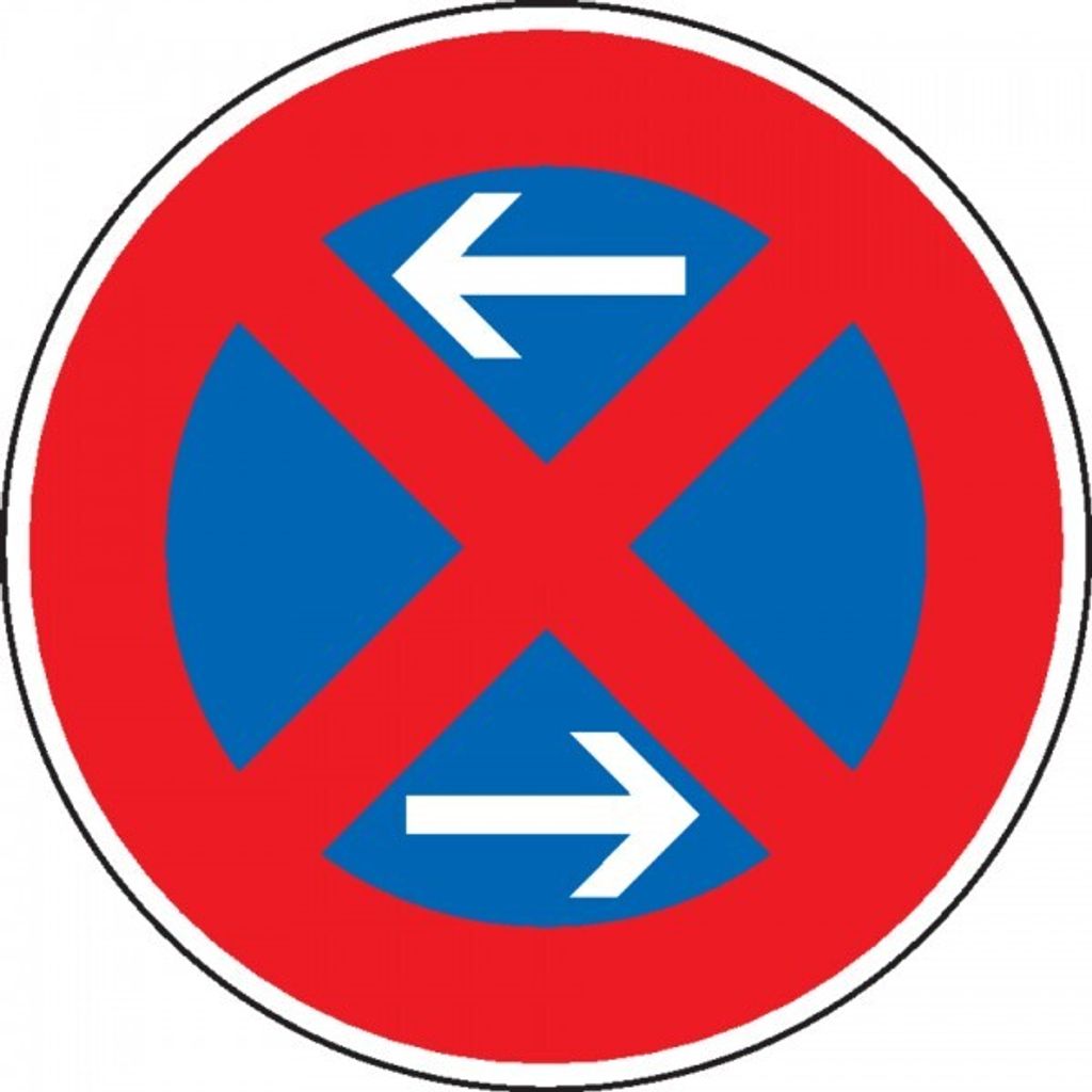 Schild I Verkehrszeichen Absolutes Haltverbot Mitte, Nr.283-30, Alu RA1, refl...