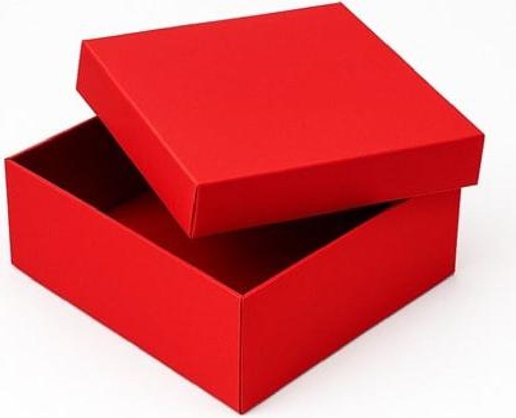 Faltbare Schachtel mit Deckel, rot, 200 x 200 x 90, dekorative Geschenkbox aus Karton