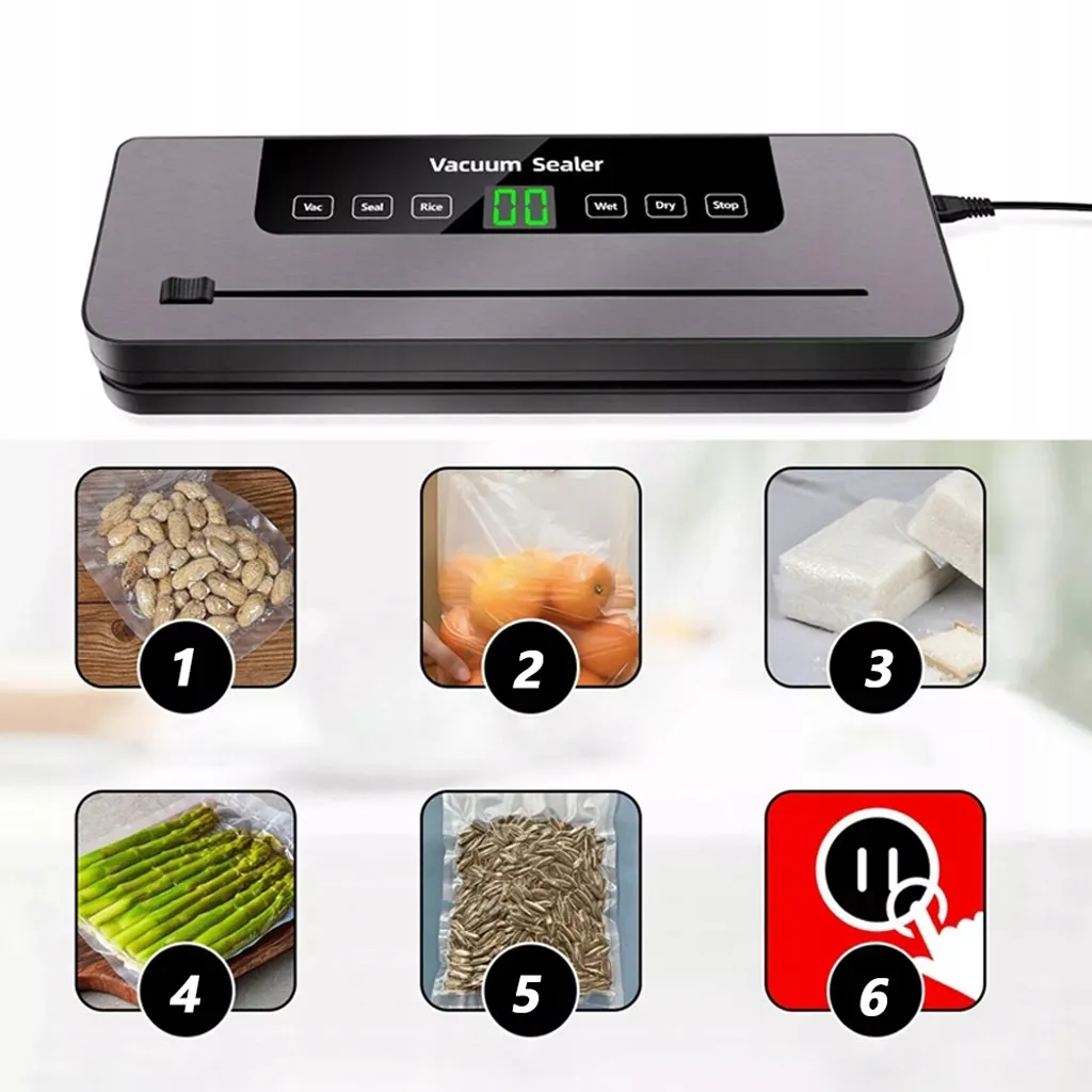 Machine sous vide 65kPa pour aliments avec 30 sacs de conservation