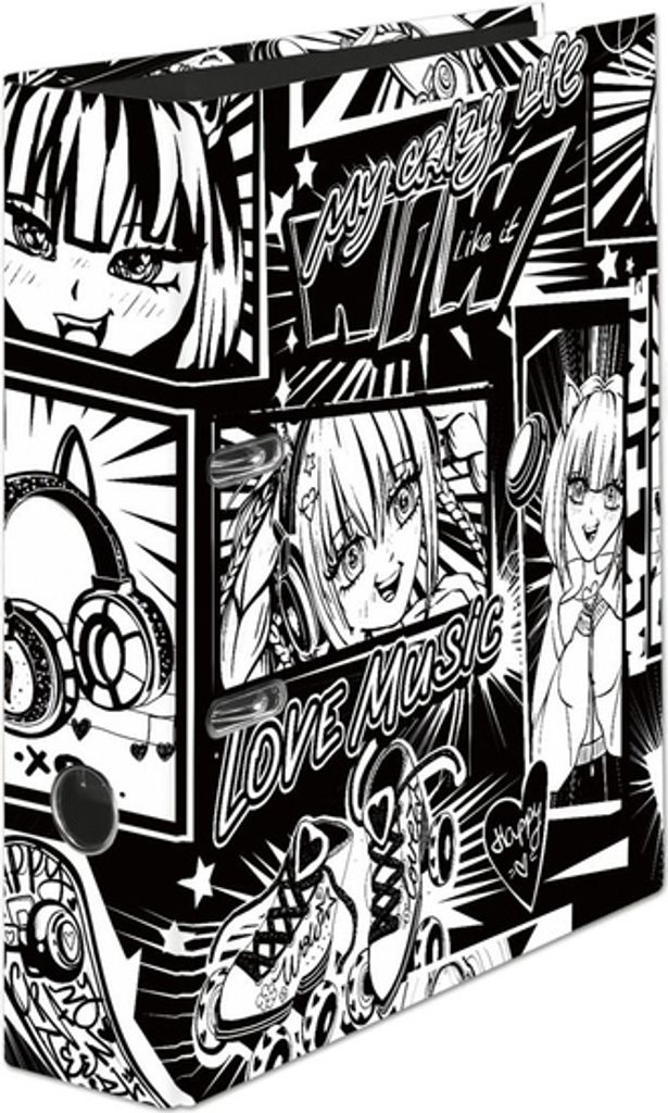 FALKEN Manga Black and White Motivordner 8,0 cm DIN A4