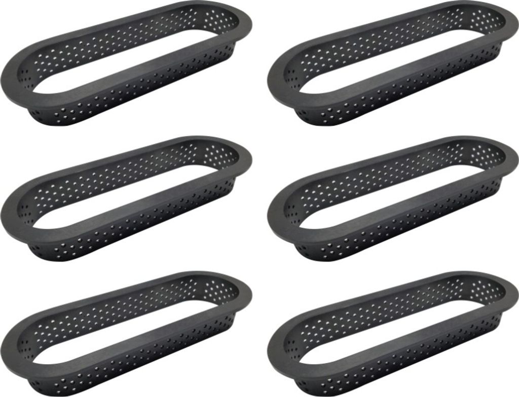 6 Stück Oval Tortenring Set Backringe aus Nylon Dessertringe Antihaft Crumpets Ringe Perforierter Cutter Tartelette Mousse Ringe für DIY Mousse P...