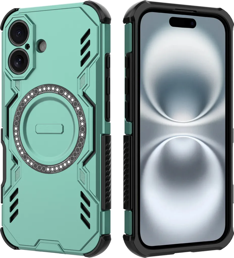 Custodia iPhone 16 Verde Magnetica: Design Traspirante e Protezione