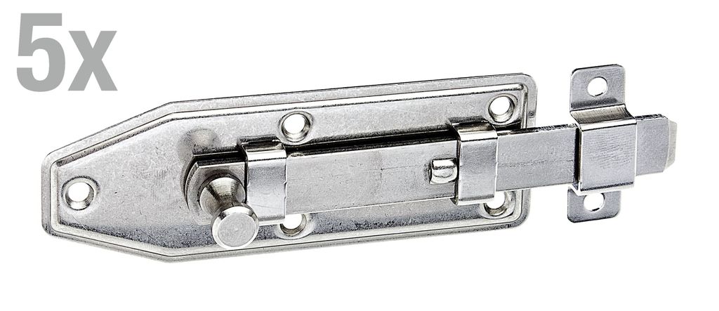 Alberts 5x Fensterriegel 100x35mm Knopfgriff befestigter Schlaufe Edelstahl
