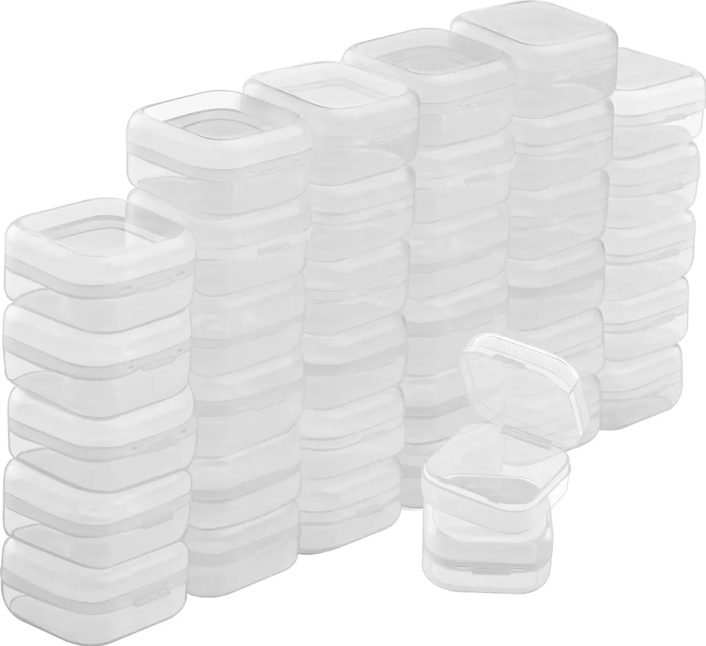 Petites boîtes de rangement en plastique transparent pour perles et vis