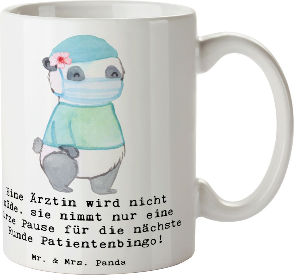 Mr. & Mrs. Panda Kaffeetasse Ärztin Pause - Weiß - Produktbild 