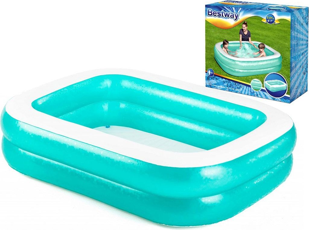 Bestway® Family Pool 200 x 146 x 48 cm, türkis, eckig Produktbild 