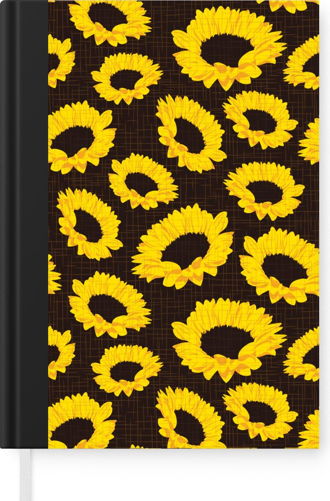 MuchoWow Notizbuch Tagebuch Haushaltsbuch Notebook A5 Muster - Sonnenblumen - Gelb - Notizblock - Notizheft - Notebook - Schreibblock - Papier