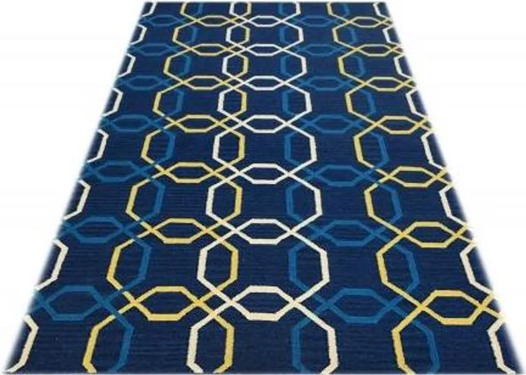 Grand tapis de salon Kelim bleu Simona 54 - Décoration textile 155x240
