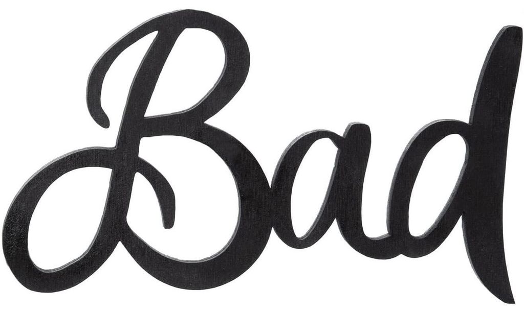 Schriftzug Bad Türschild aus Holz schwarz Badezimmer Produktbild 
