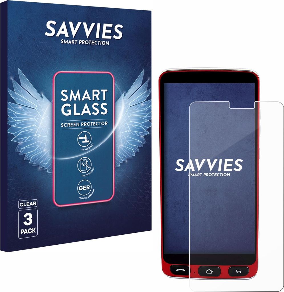 3x Savvies Schutzglas Folie für Olympia Neo Smartphone 9H Panzer Schutzfolie Glas Displayschutz klar transparent