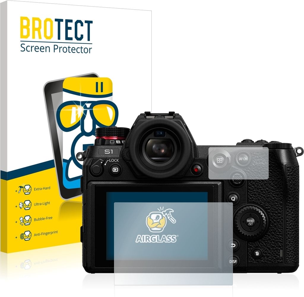 BROTECT Schutzglas für Panasonic Lumix DC-S1 / Panasonic Lumix DC-S1R Schutzfolie Panzer Folie Glas Display Schutz klar