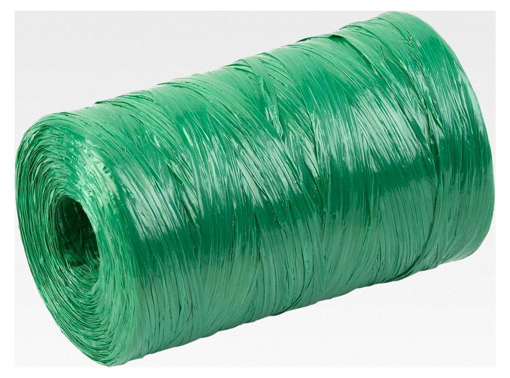 Kunstbast 500 m – 1 Stück – Kunststoffmaterial – Witterungsbeständiges, reißfestes Bastband in Grün für DIY, Dekoration und Garten