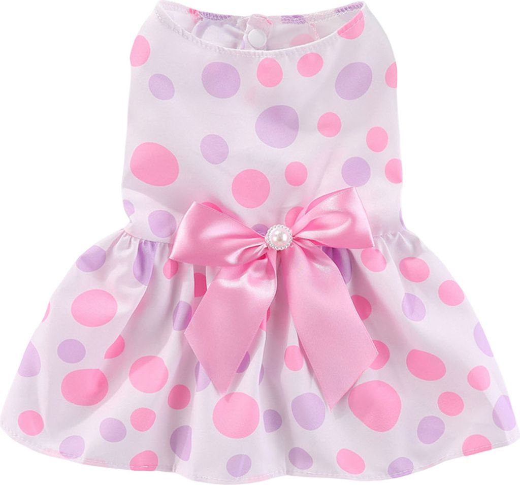 Prinzessinnen-Haustierkleid mit Schleife, süßer Welpen-/Katzenrock, weiche und bequeme Chihuahua-Kleidung für Hochzeiten, Partys, den Alltag, Fe...