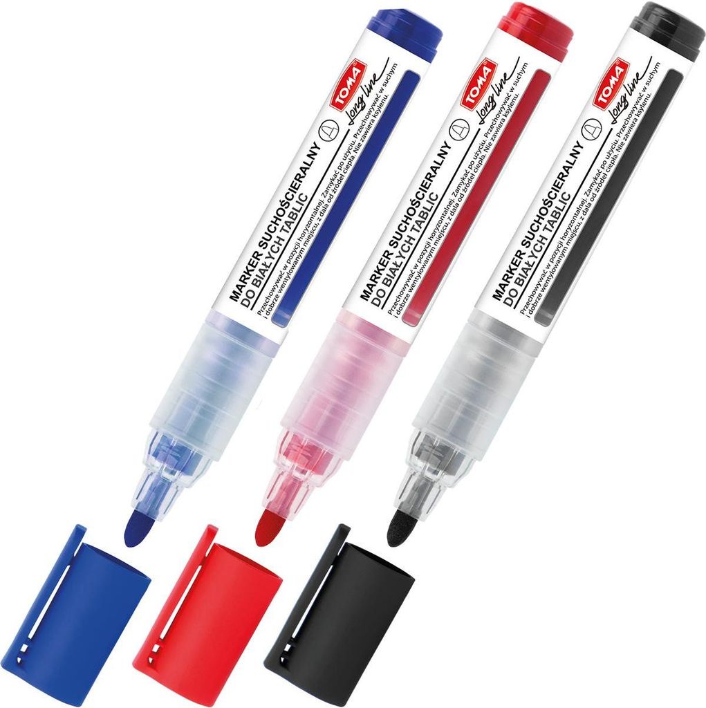 Tom's Long Line Dry Erase Marker 1000m Rundes Set Mix 3 Stk. TO-265Z04