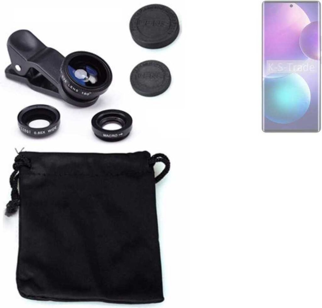 K-S-Trade Smartphone Kamera Linsen Set Kompatibel mit Infinix Zero Ultra 3in1 Clip-On Kamera Adapter Macro Weitwinkel FishEye Fischauge Objektiv Linse