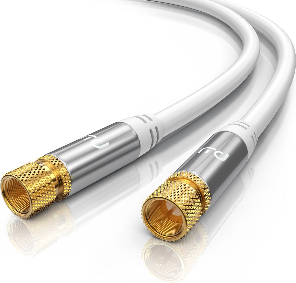 Primewire SAT-Kabel, Koax, F-Stecker, Premium HDTV SAT Koaxialkabel, 4fach Schirmung, 135dB, 75 Ohm - 1m