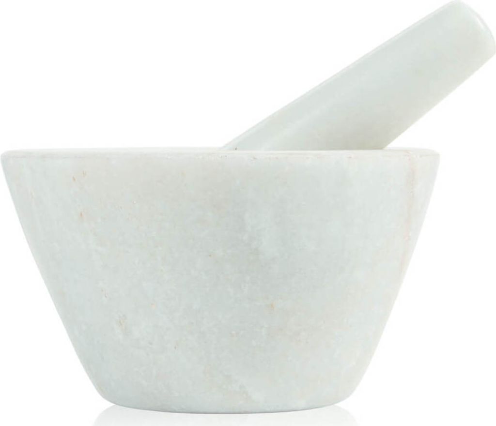Boska Mörser Spicy / speziell für Gewürze / Spülmaschinenfest / Granit / Weiß / 100 x 100 x 60 mm