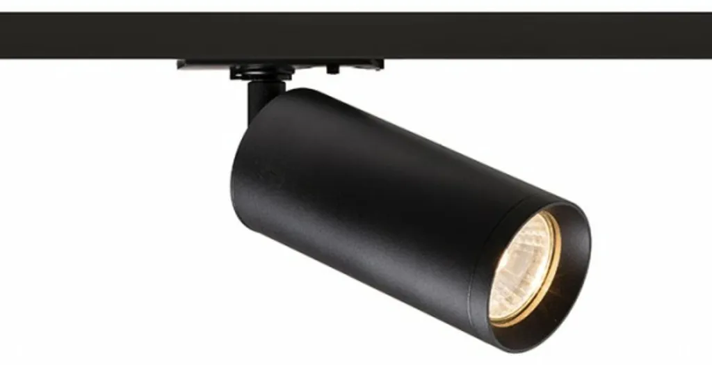 BELENOS Spot pour Rail Monophasé Noir 230V avec Ampoule LED GU10 9W