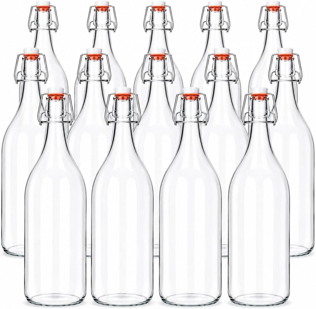 12er Set 2 L Bügelflaschen aus Glas, leere Glasflaschen mit Produktbild 