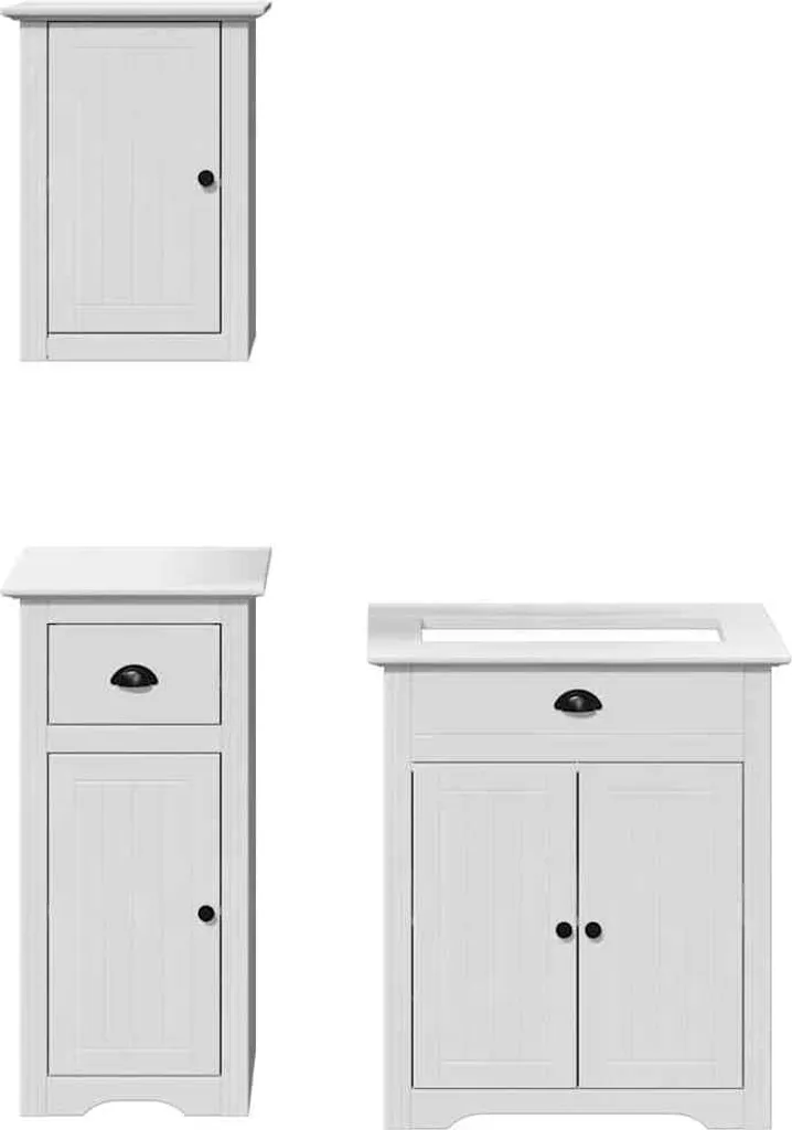 Aménagez votre salle de bains avec l'ensemble 3 pièces BODO blanc bois