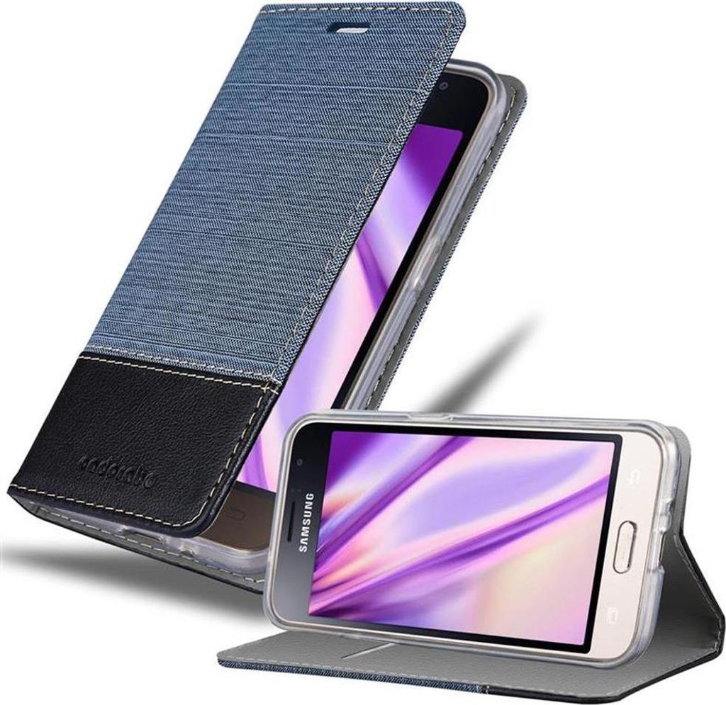 Cadorabo Hülle für Samsung Galaxy J1 2016 Schutzhülle in Blau Handy Hülle Etui Book Case Cover