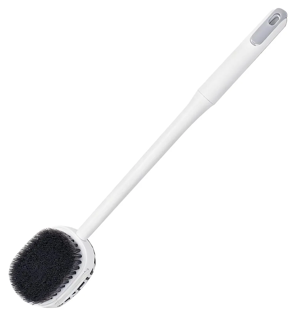 Brosse de douche exfoliante double face avec long manche ergonomique