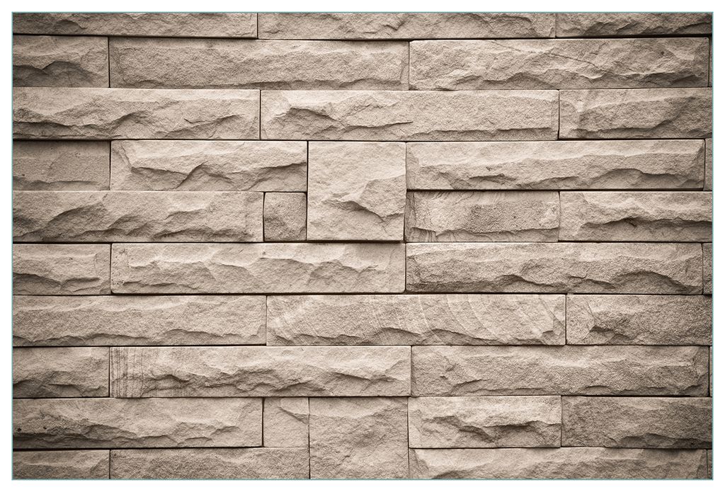 Wallario Küchenrückwand aus Glas, Größe: 90 x 60 cm, Motiv: Steinwand grau-braun | Spritzschutz | abwischbar | pflegeleicht | in