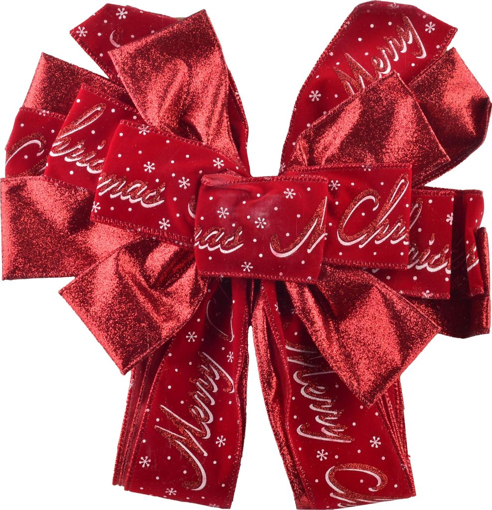 Schleife Textil Santa Lila Merry Christmas 32x130 cm Rot 1 Stück