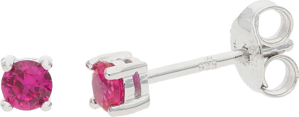 JuwelmaLux Ohrstecker 925 Silber mit Rubin JL39-06-0759